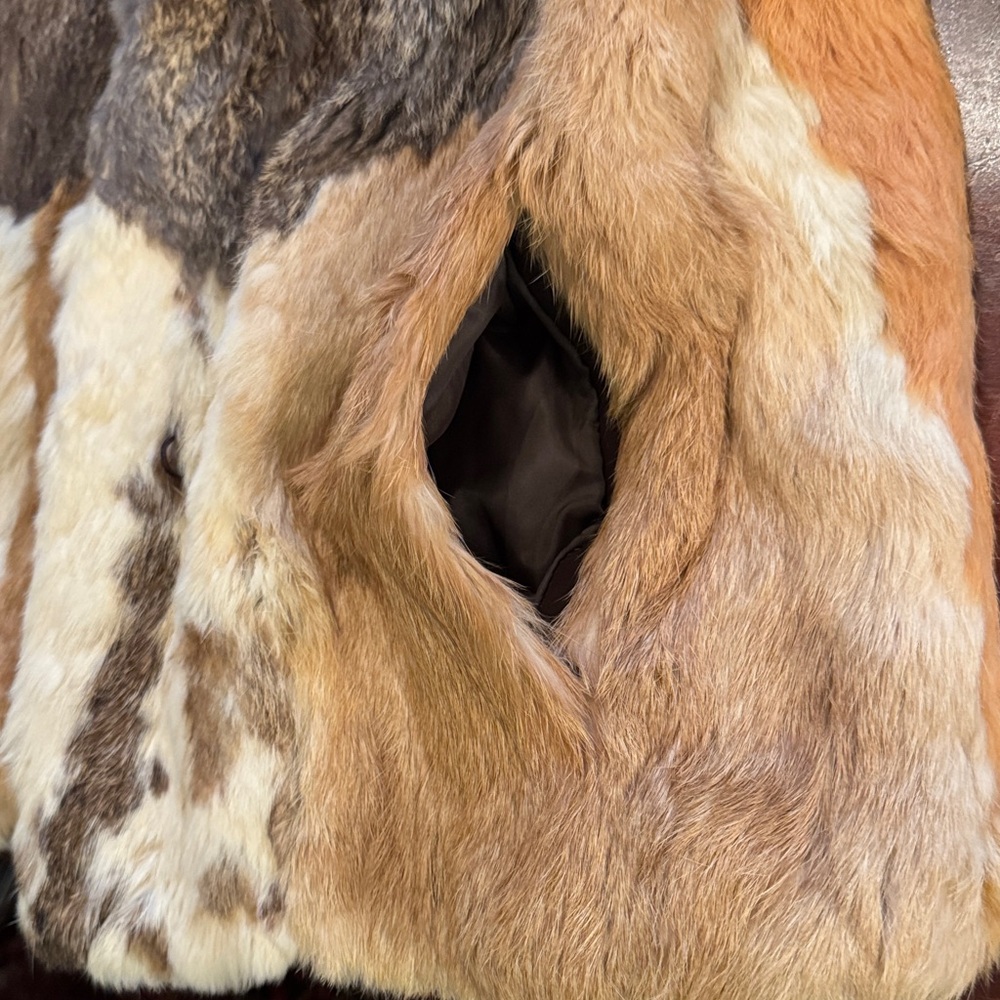 Vintage Patchwork Rabbit Fur Jacket - image 6
